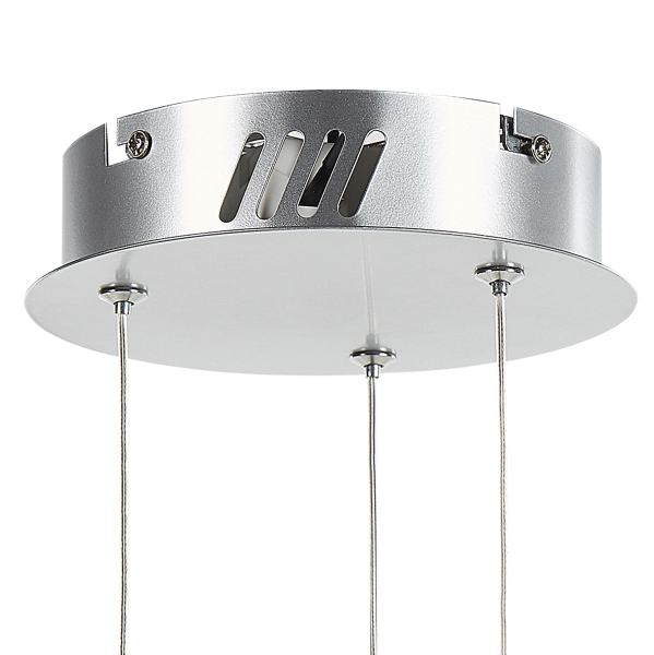 Lampa wisząca LED ring okrągła kryształowa srebrna, 9897991