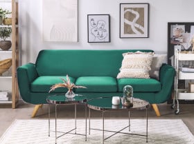 Welurowy pokrowiec sofę 3-osobową zielony
