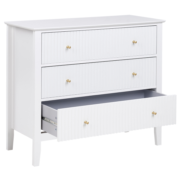 Komoda z 3 szufladami MDF salon sypialnia biała, 9900060