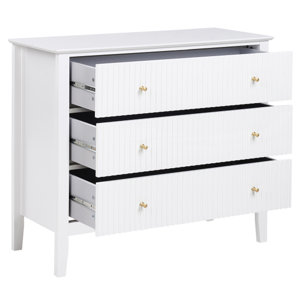 Komoda z 3 szufladami MDF salon sypialnia biała, 9900061