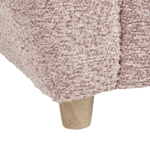 Fotel dziecięcy tapicerowany boucle różowy, 9900479