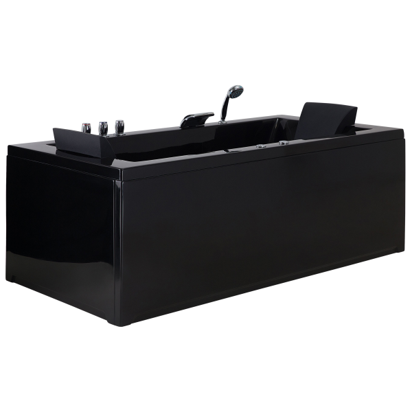 Wanna hydromasaż narożna lewa 183x90 cm czarna, 9901467