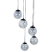 Lampa wisząca szklana 5-punktowa przeźroczysta, 9902309
