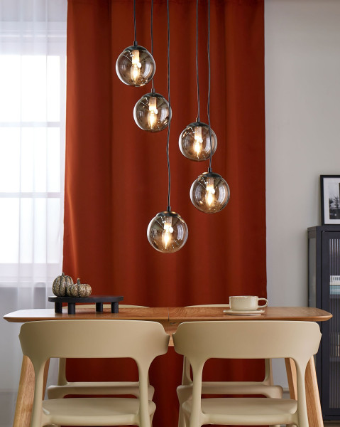 Lampa wisząca szklana 5-punktowa przeźroczysta, 9902310