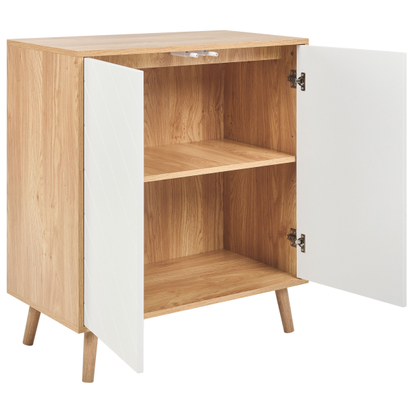 Szafka dwudrzwiowa z półkami jasne drewno MDF, 9903010