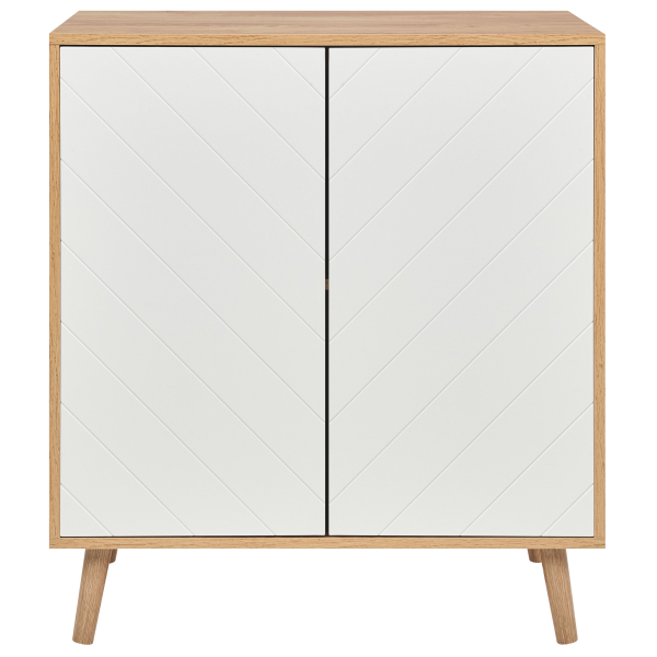 Szafka dwudrzwiowa z półkami jasne drewno MDF, 9903011