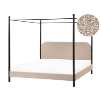 Produkt: Łóżko metalowe 180 x 200 cm z baldachimem beżowoszara