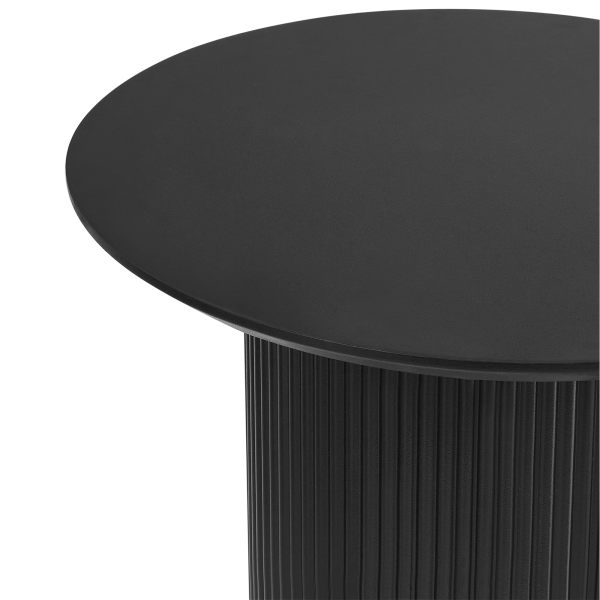Stolik pomocniczy okrągły blat z płyty MDF metalowa podstawa czarny, 9903807