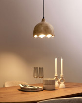 Lampa wisząca dekoracyjna drewniana jasny brąz