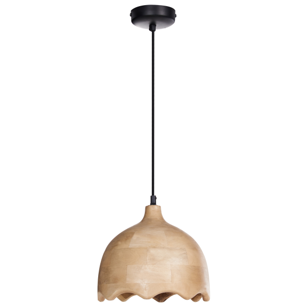 Lampa wisząca dekoracyjna drewniana jasny brąz, 9905839