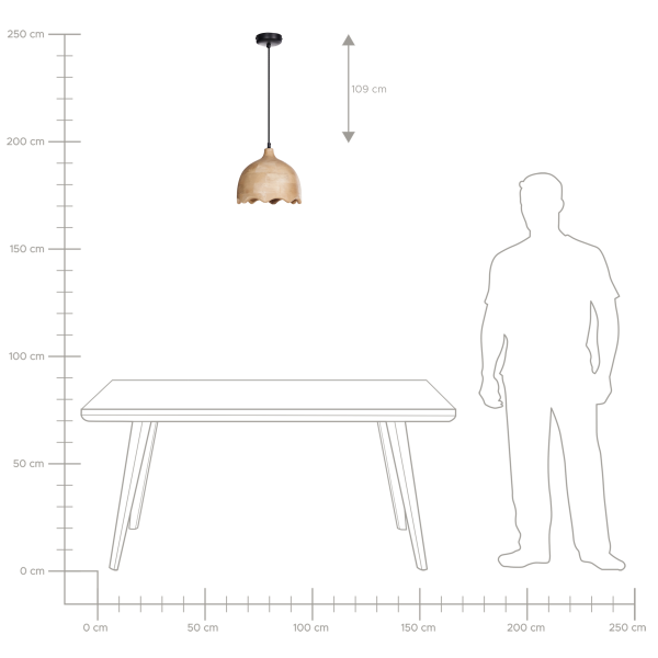 Lampa wisząca dekoracyjna drewniana jasny brąz, 9905845