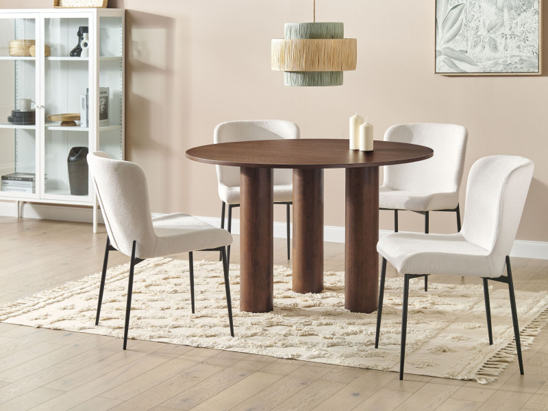 Stół do jadalni okrągły ⌀ 120 cm jesion ciemny, 9906979