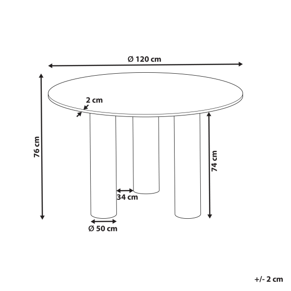 Stół do jadalni okrągły ⌀ 120 cm jesion ciemny, 9906980