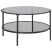 Stolik kawowy do salonu ø 80 cm szkło metal czarny, 9907095