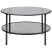 Stolik kawowy do salonu ø 80 cm szkło metal czarny, 9907098