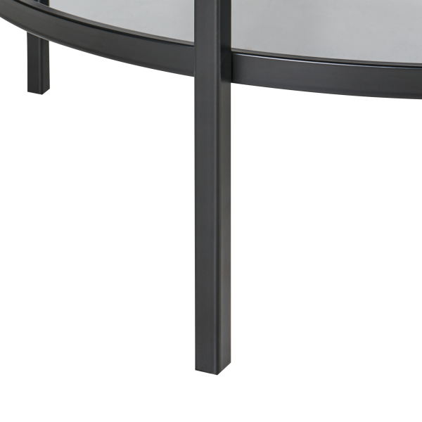 Stolik kawowy do salonu ø 80 cm szkło metal czarny, 9907100
