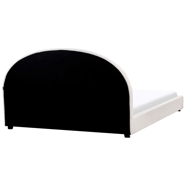Łóżko wodne tapicerowane 180x200 cm boucle złamana biel, 9907632