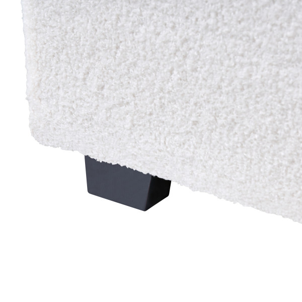 Łóżko wodne tapicerowane 180x200 cm boucle złamana biel, 9907635