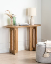 Stół konsola MDF jasnobrązowy 120 cm
