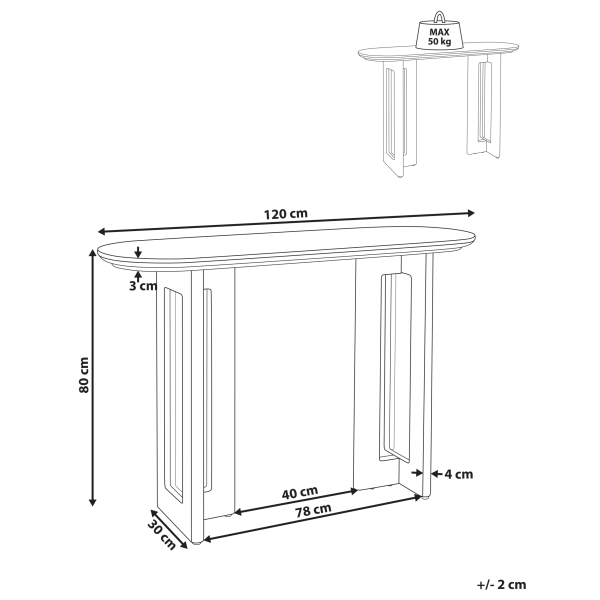 Stół konsola MDF jasnobrązowy 120 cm, 9907703