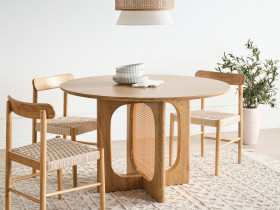 Stół jadalniany okrągły MDF jasnobrązowy 120 cm