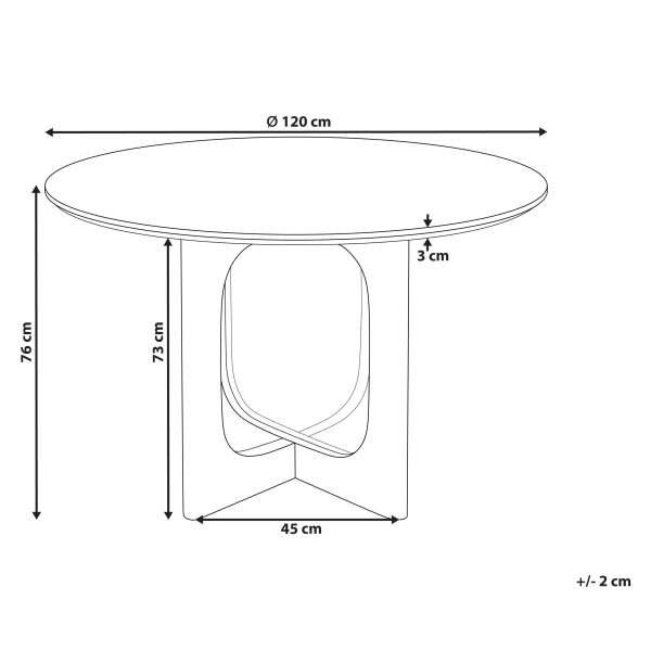 Stół jadalniany okrągły MDF jasnobrązowy 120 cm, 9907713