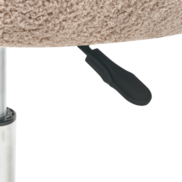 Fotel biurowy obrotowy boucle beżowe, 9908230