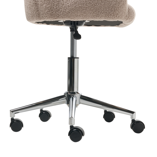 Fotel biurowy obrotowy boucle beżowe, 9908231
