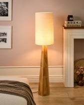 Lampa podłogowa do sypialni i salonu jasnobrązowy drzewo kauczukowe