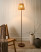 Lampa podłogowa brązowa metalowa podstawa papierowa plecionka klosz boho, 9909410