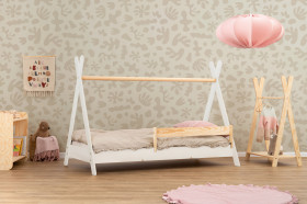 Łóżko pojedyncze drewniane TIPI Białe - SMARTWOOD®