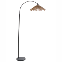 Lampa stojąca ręcznie wykonany papierowy klosz naturalny