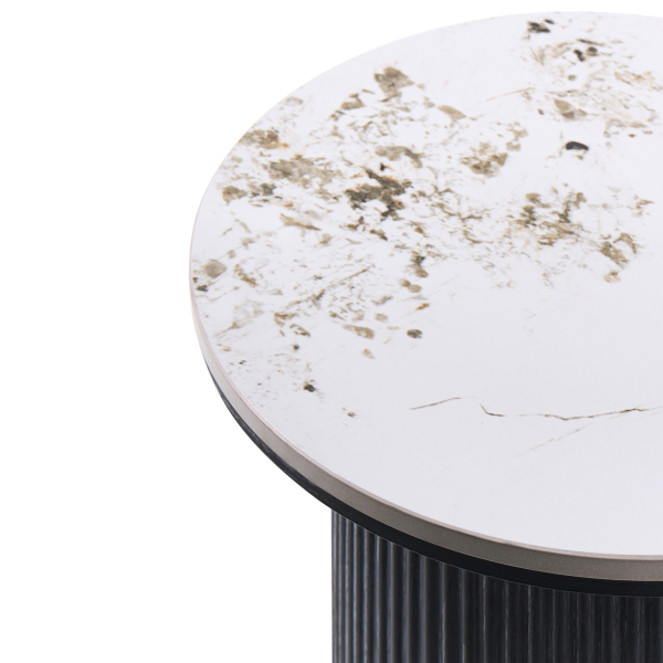 Stolik pomocniczy z ceramicznym blatem płyta MDF czarny, 9911814