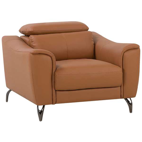 Fotel skórzany złoty brąz retro krzesło, 9914481