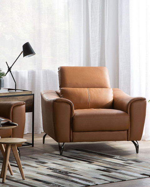 Fotel skórzany złoty brąz retro krzesło, 9914482