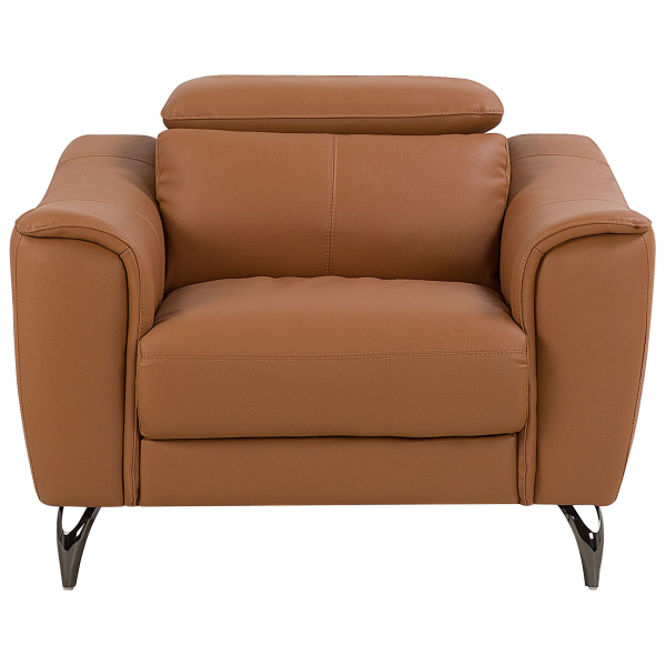 Fotel skórzany złoty brąz retro krzesło, 9914484