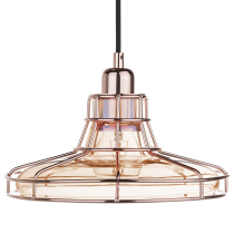 Lampa wisząca szklana ozdobna bursztynowa