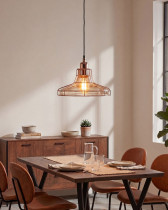 Lampa wisząca szklana ozdobna bursztynowa