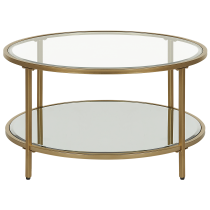 Stolik kawowy do salonu ø 70 cm szkło metal złoty