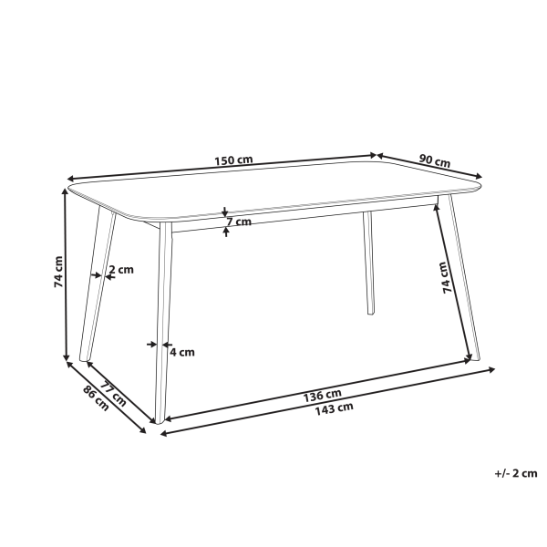 Stół do jadalni 150 x 90 cm MDF mahoń ciemny, 9919422