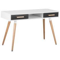 Biurko z szufladami i półką 120x45 biało-szare