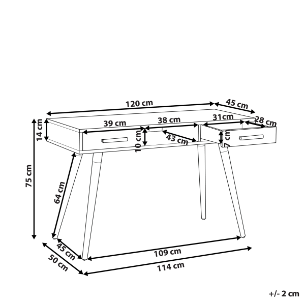 Biurko z szufladami i półką 120x45 biało-szare, 9923543
