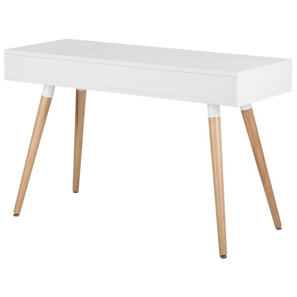 Biurko z szufladami i półką 120x45 biało-szare, 9923546