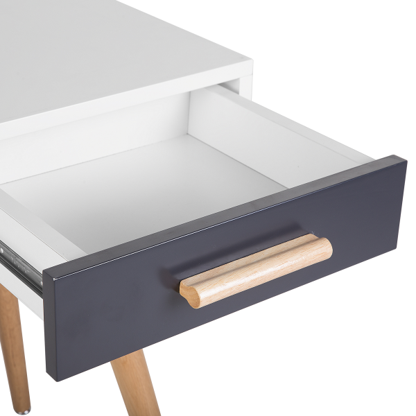 Biurko z szufladami i półką 120x45 biało-szare, 9923547