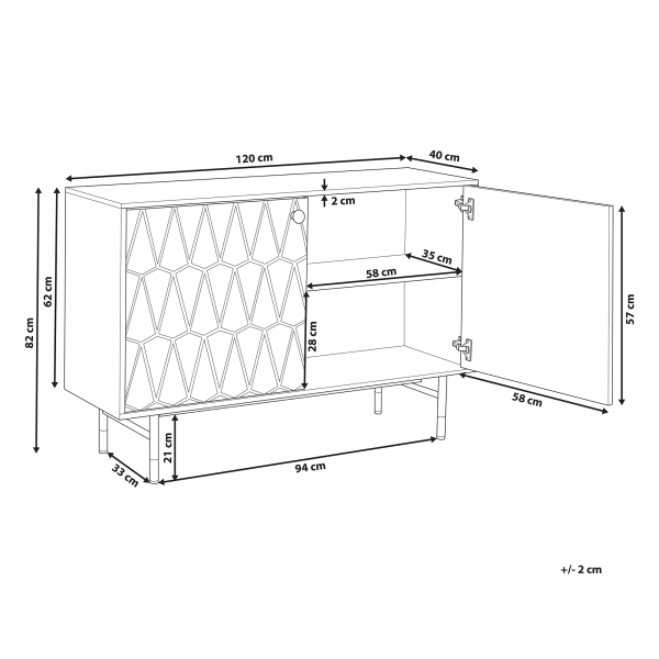 Komoda szafka z drzwiami 120 cm biała, 9923675
