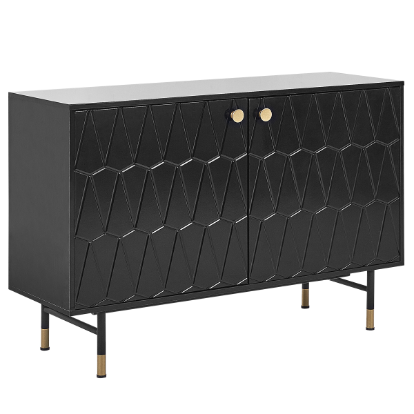Komoda szafka z drzwiami 120 cm czarna, 9923697