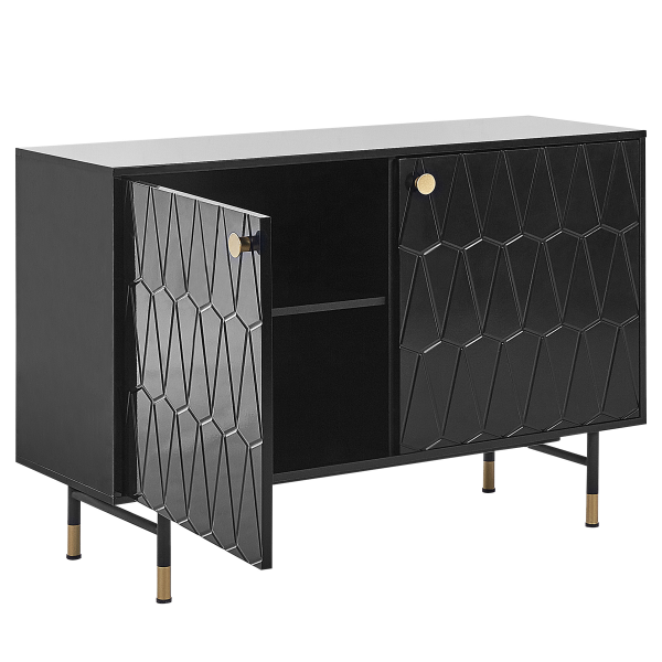 Komoda szafka z drzwiami 120 cm czarna, 9923701