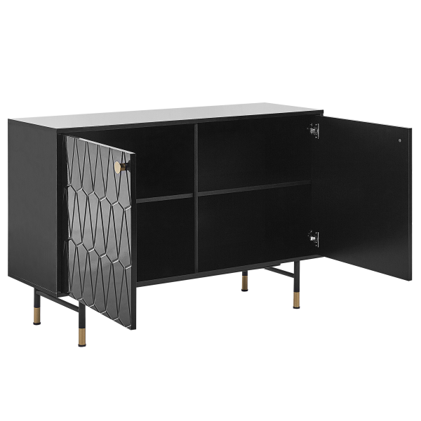 Komoda szafka z drzwiami 120 cm czarna, 9923702