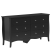Komoda z 6 szufladami MDF metalowe uchwyty sypialnia salon czarna, 9923756