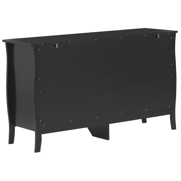Komoda z 6 szufladami MDF metalowe uchwyty sypialnia salon czarna, 9923761
